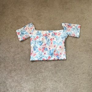 Floral lace crop top